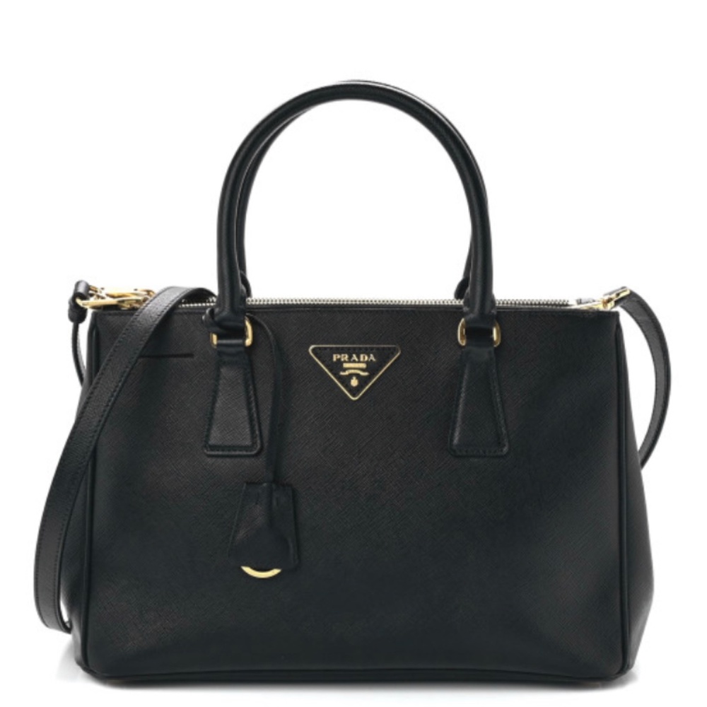 SOLD Prada Small Saffiano Galleria Executive Tote Purse Bag Black